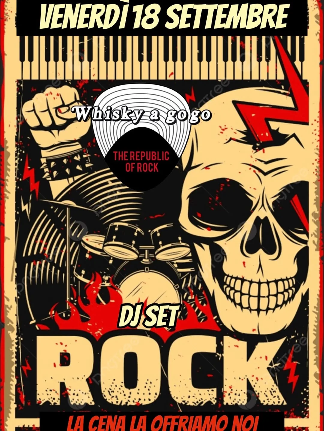 Rock dj set · la cena di fine stagione è offerta
