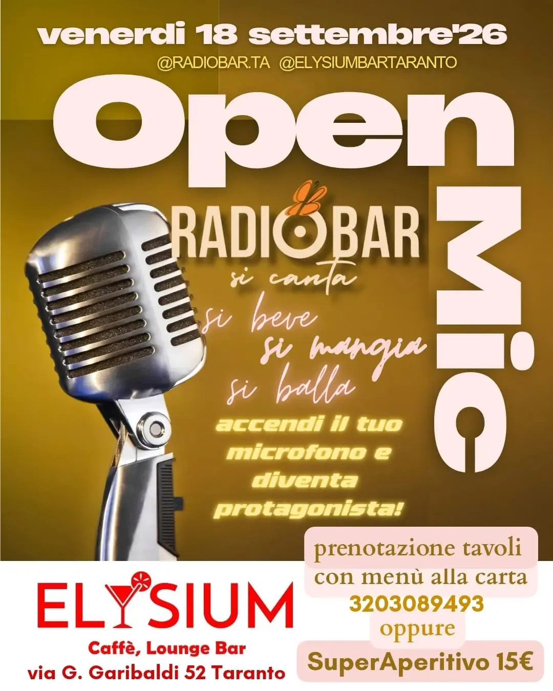 Open Mic · si canta con RadioBar