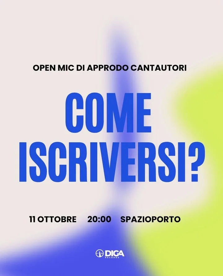 Approdo Cantautori · l’open mic di Diga Records