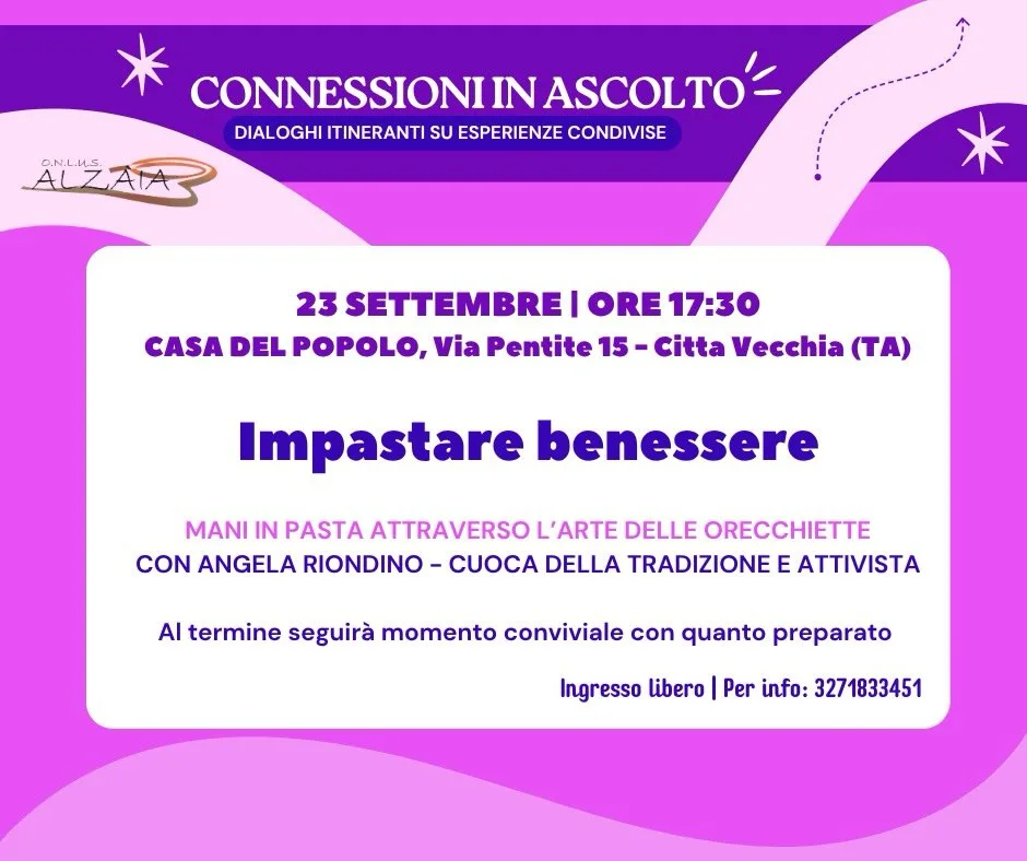 Impastare benessere · mani in pasta con le orecchiette