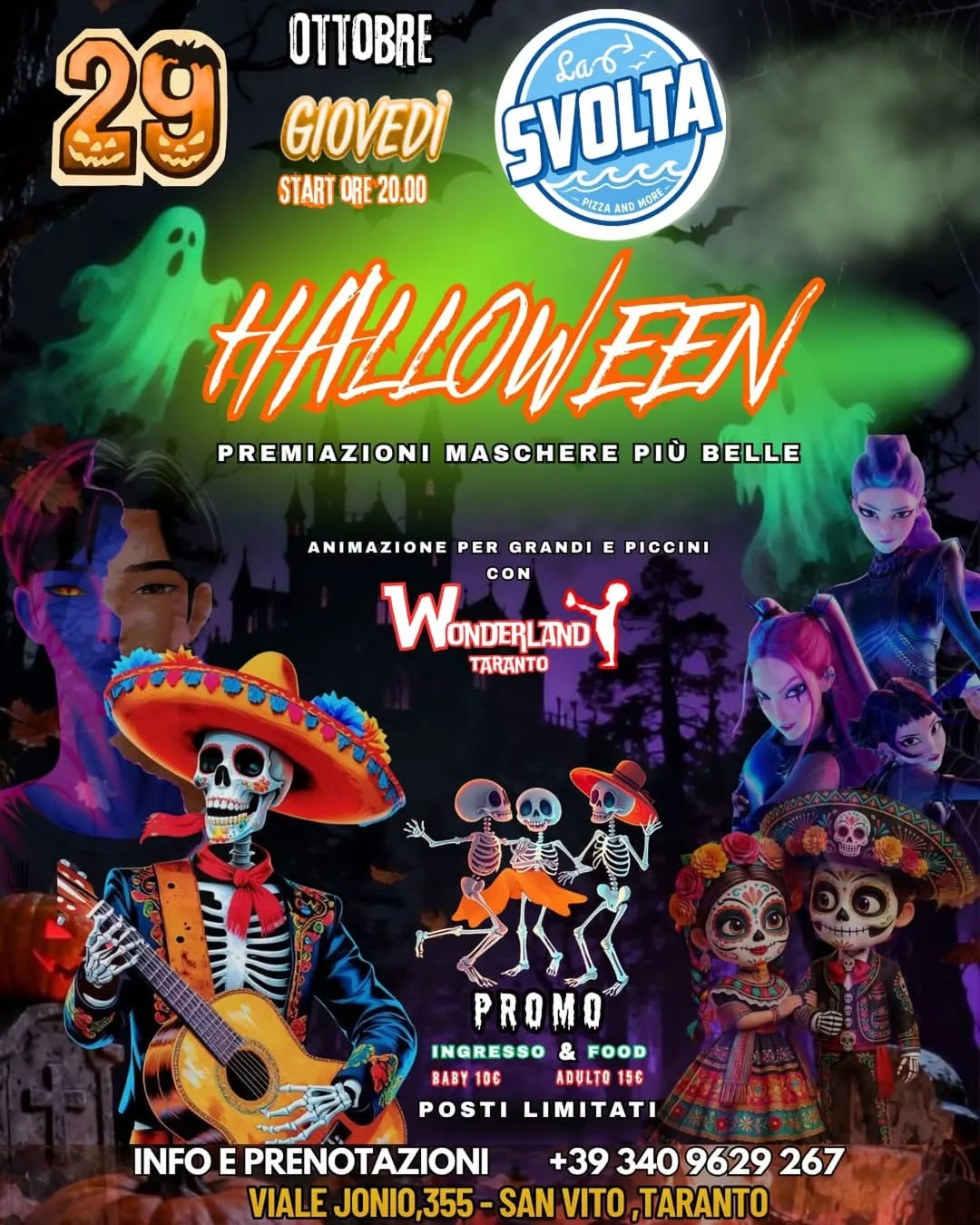Halloween leggendario · scheletri, show e maschere
