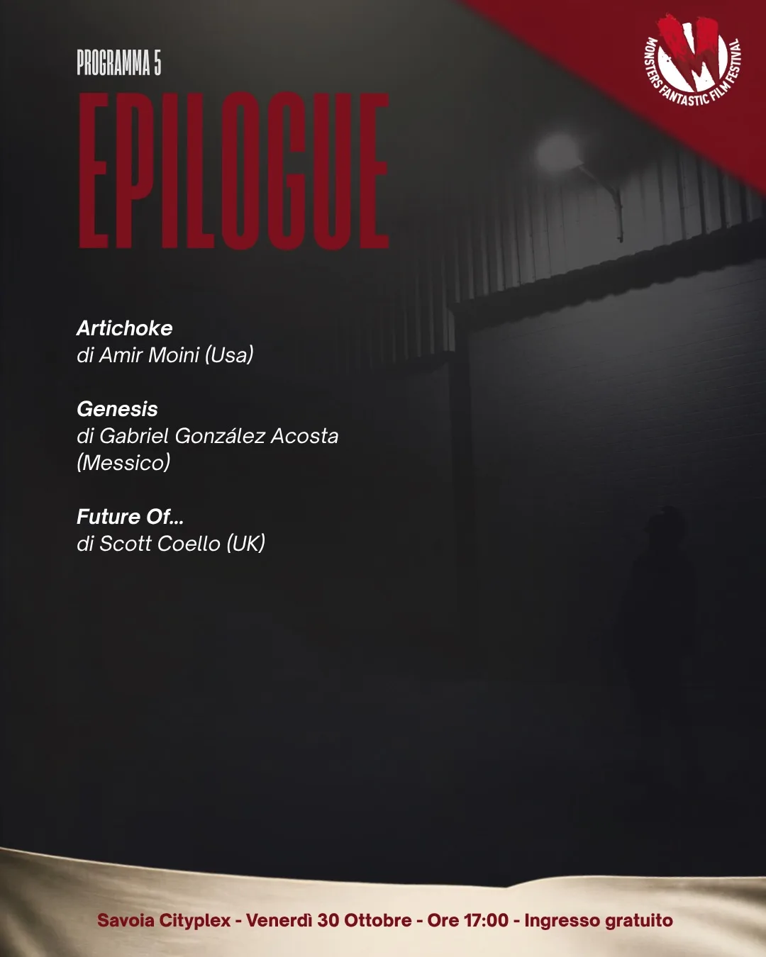 Concorso cortometraggi · programma 5, Epilogue