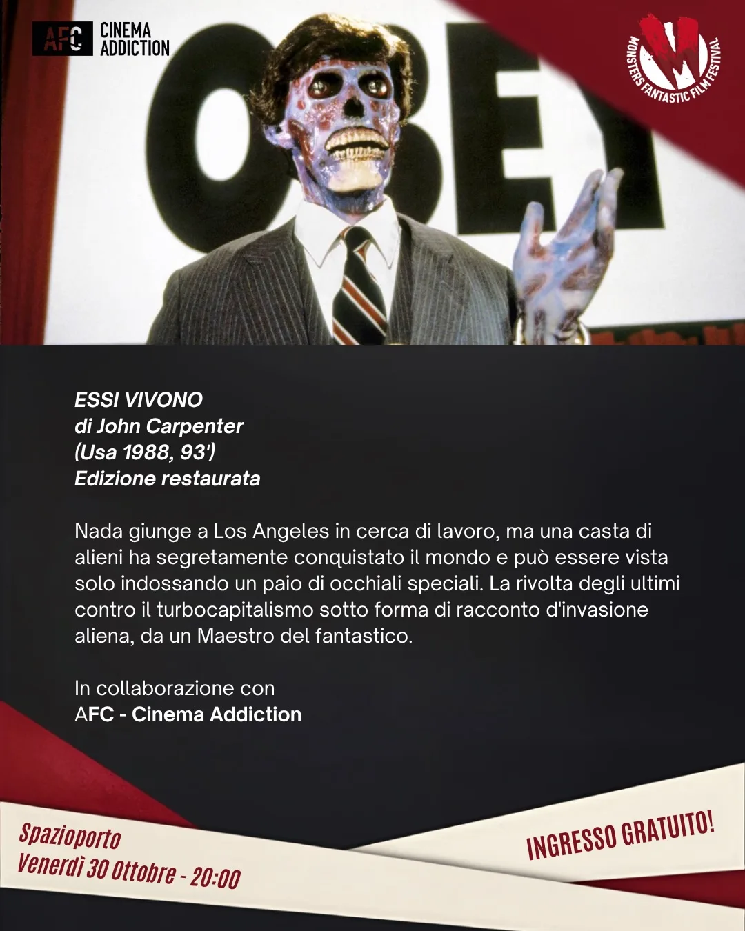Essi vivono di John Carpenter · e il corto Huasi