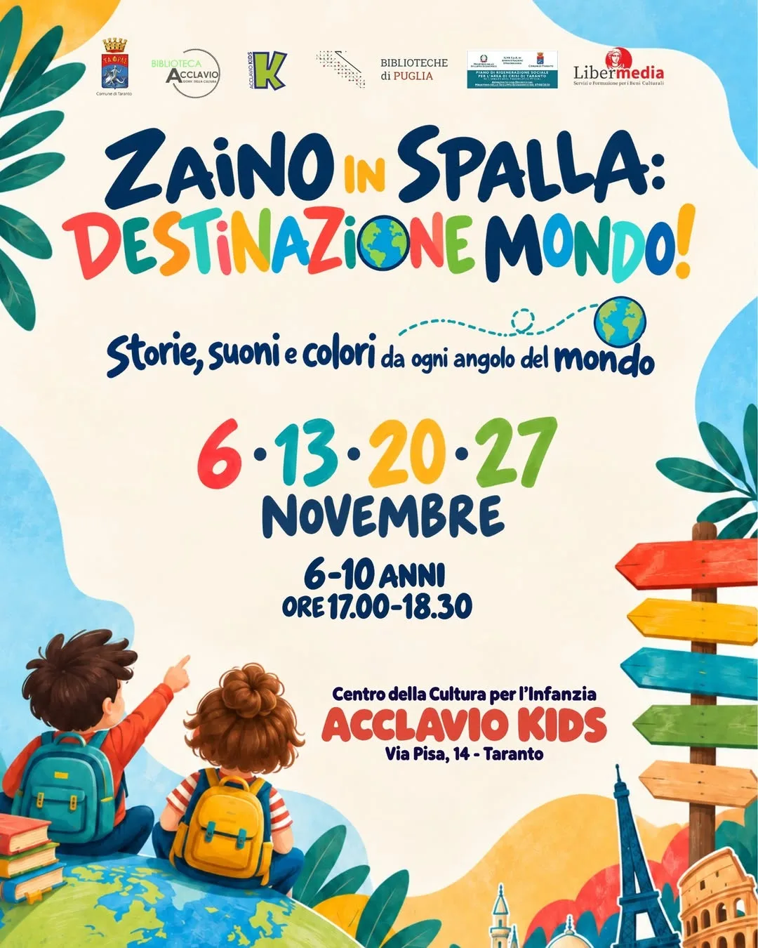 Zaino in spalla... destinazione mondo · laboratorio per bambini